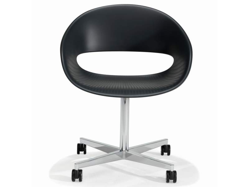 Konferenzstuhl schwarz Konferenzstühle Kunststoff Drehstuhl mit Rollen Kusch+Co 8280 Volpino