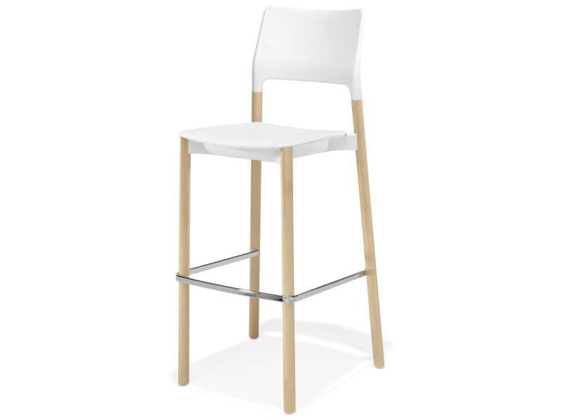Barhocker weiß Barstuhl mit Vierfußgestell Holz Kunststoff Kusch+Co 3600 Arn