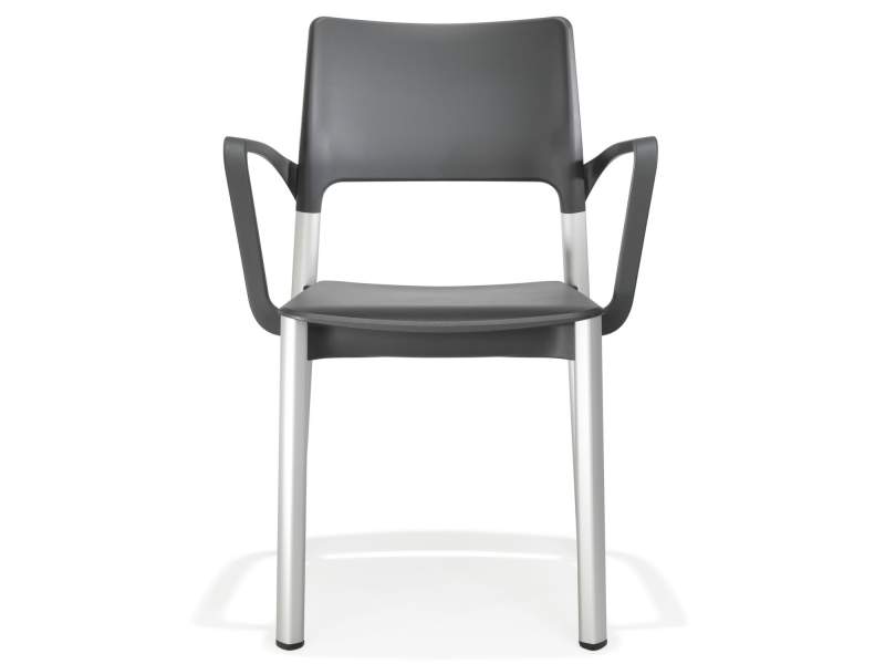 Besucherstuhl schwarz Besucherstühle mit Vierfußgestell Konferenzstuhl Aluminium Konferenzstühle mit Armlehnen Kantinen Stuhl günstig Stapelstuhl Kusch+Co 3650 Arn