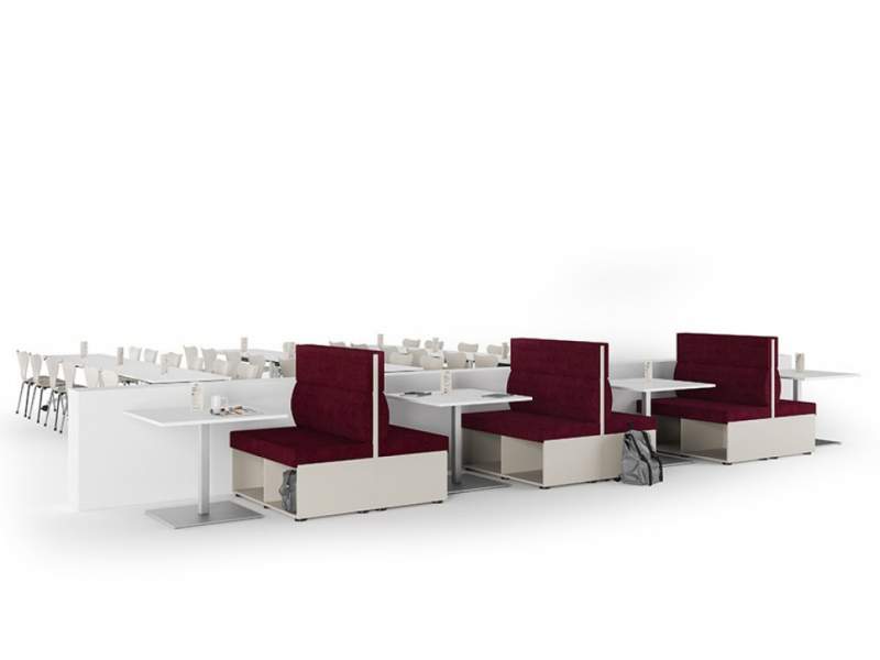 Lounge Sitzmöbel Bank rot Assmann Büromöbel Syneo Part Diner