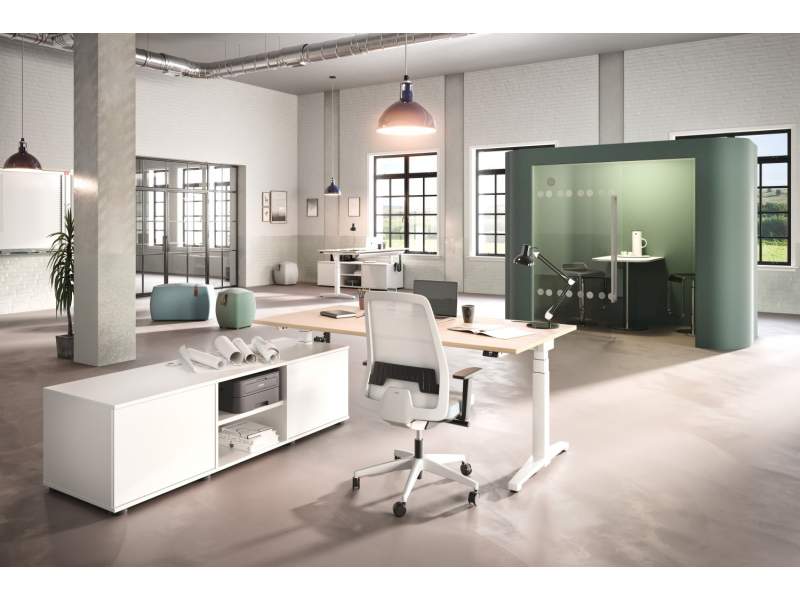 Sideboard Container weiß Assmann Büromöbel Pontis Technikcontainer
