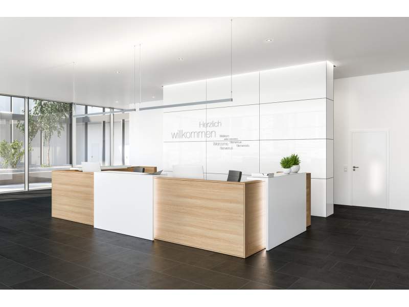 Empfangstheke Holz modern Büro Tresen Theke, Assmann Büromöbel Empfangssysteme