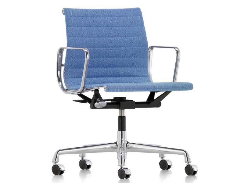 Vitra Stuhl Bürodrehstuhl blau Stoff Bürostuhl Design vitra, Alu-Chair EA 117 / 118 / 119