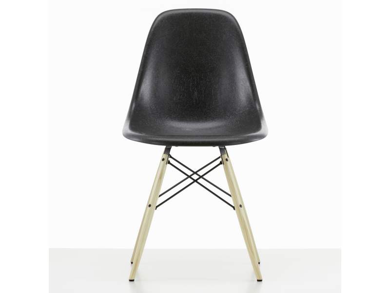 Designer Besucherstuhl ohne Armlehnen Besucherstühle schwarz Konferenzstuhl Klassiker Konferenzstühle Vitra Eames Fiberglass Side Chair DSW