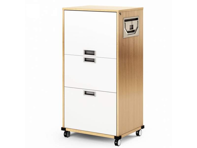 Container mit Rollen Desksharing Caddy Holz fahrbar Mikomax Kubik