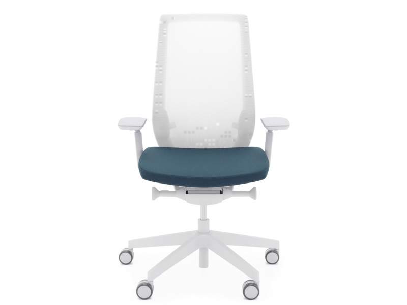 Drehstuhl weiss türkis Bürostuhl Design Bürostühle mit Armlehnen Netzgewebe Profim AccisPro