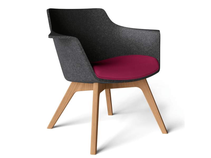 Sessel Lounge Besucherstuhl Holz Besucherstühle Konferenzsessel schwarz Klöber Wooom Schalensessel