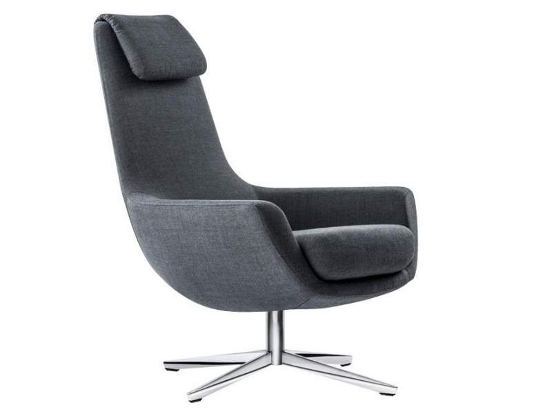 Sessel grau Loungesessel Drehbar Lounge Sitzmöbel Brune Lou