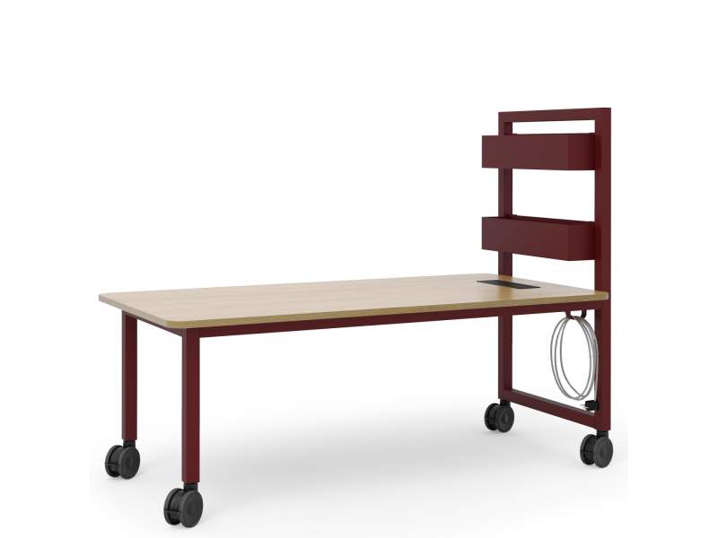 Schreibtisch auf Rollen rot Rolltisch rollbare Schreibtische modern Büromöbel schwedisches Design, Materia, Vagabond Screen