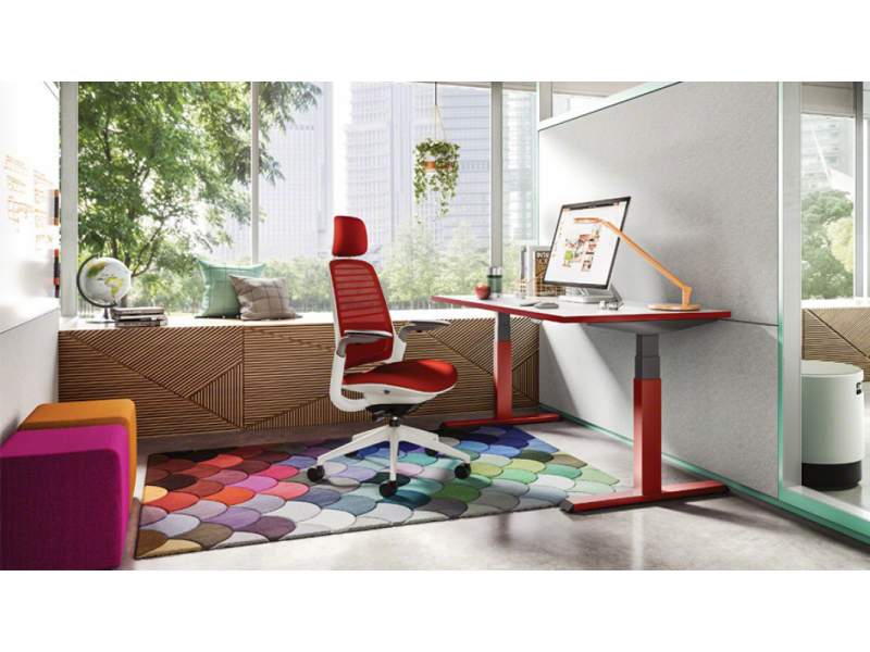 höhenverstelbarrer Schreibtisch Büro Schreibtische höhenverstellbar Steelcase STEH-SITZ-TISCH MIGRATION