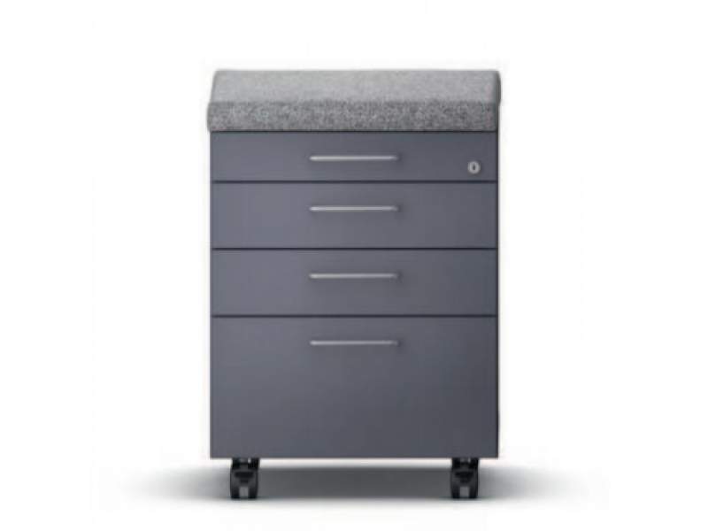 Büro Rollcontainer grau Caddy Rollen Bürocontainer, VS, OfficeBox kurz