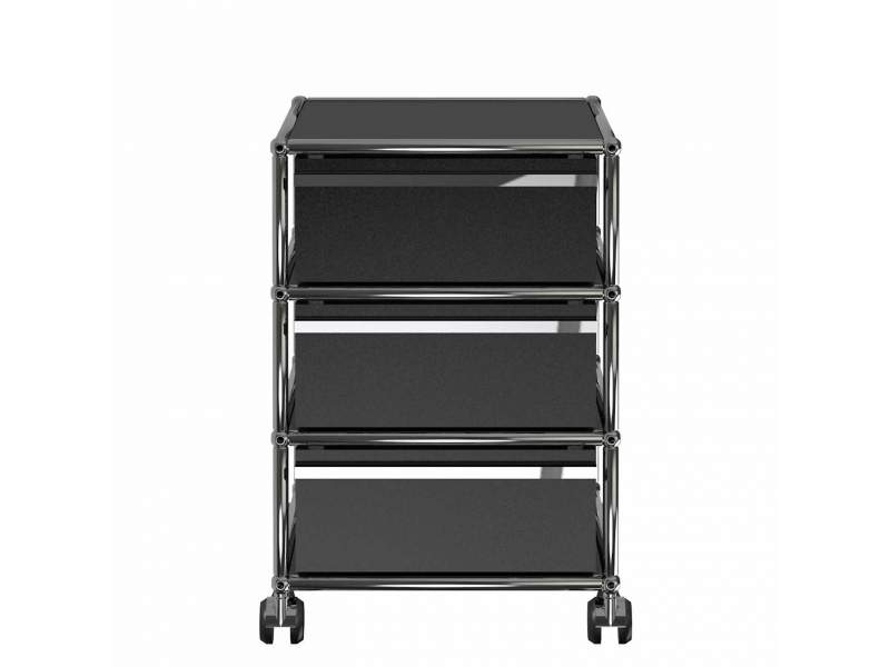 Container schwarz mit Rollen USM Rollcontainer Haller