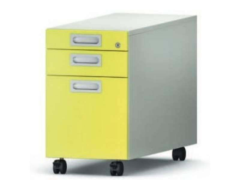 Büro Rollcontainer gelb Caddy Rollen Bürocontainer, VS, OfficeBox lang