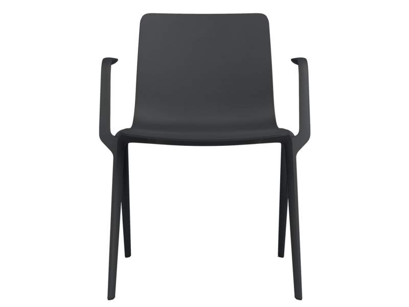 Besucherstuhl Kunststoff Besucherstühle schwarz Konferenzstühle mit Armlehnen Cafeteria Stühle, Brunner, A-Chair 9709/A