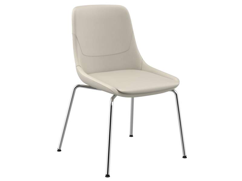 Besucherstuhl beige Besucherstühle Stahl Cafeteria Stuhl ohne Armlehnen Kantinen Stuhl Brunner Crona