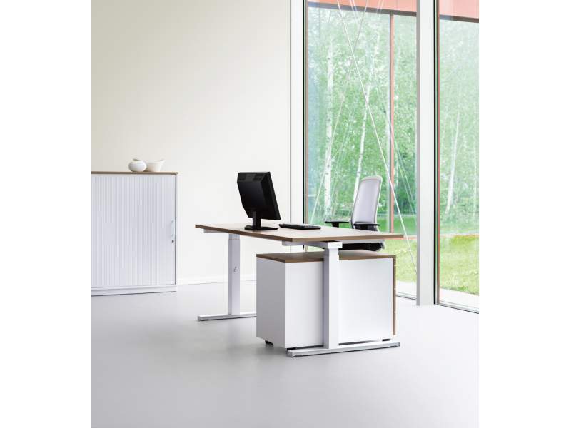 höhenverstellbarer Schreibtisch, Büromöbel Schreibtische weiß Holz, REISS ECO N2
höhenverstellbar