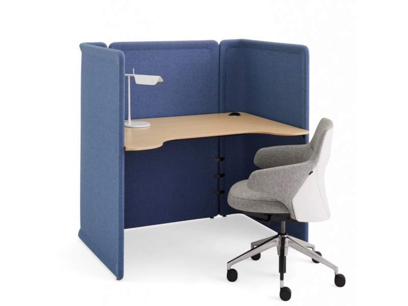 Schreibtisch mit Trennwand Schreibtische Holz Arbeitstisch Stoffwände Coalesse Lagunitas Focus Nook