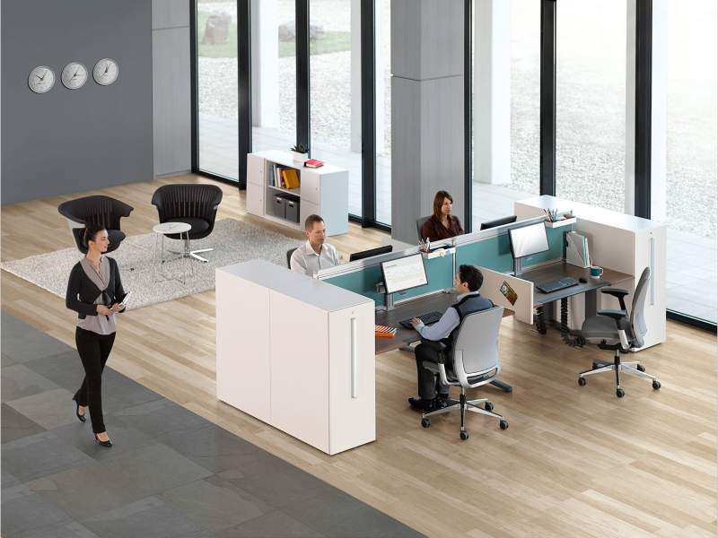 Elektrisch höhenverstellbarer Schreibtisch kleine Schreibtische ergonomisch Steelcase, Ology
Doppelarbeitsplatz
höhenverstellbar