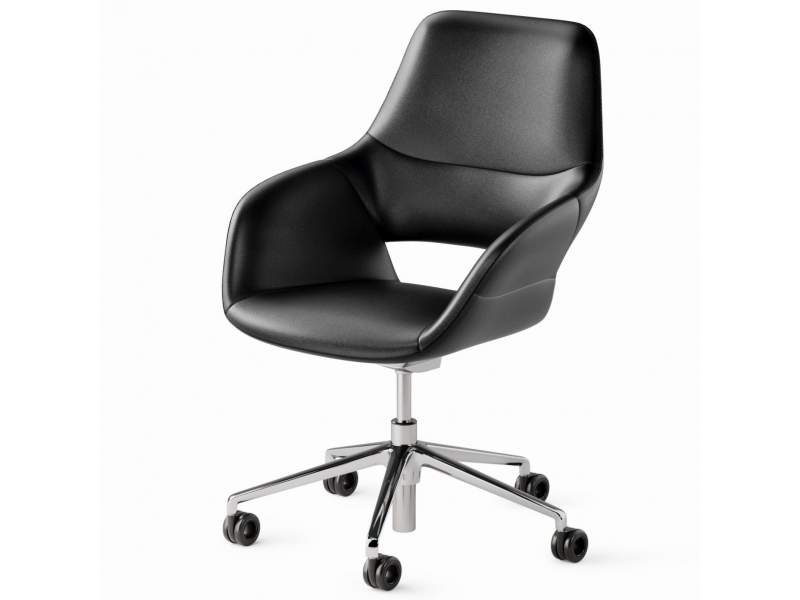 Drehsessel schwarz Drehstuhl Büro Konferenzstuhl Leder Konferenzstühle mit Rollen Wilkhahn Occo Conference