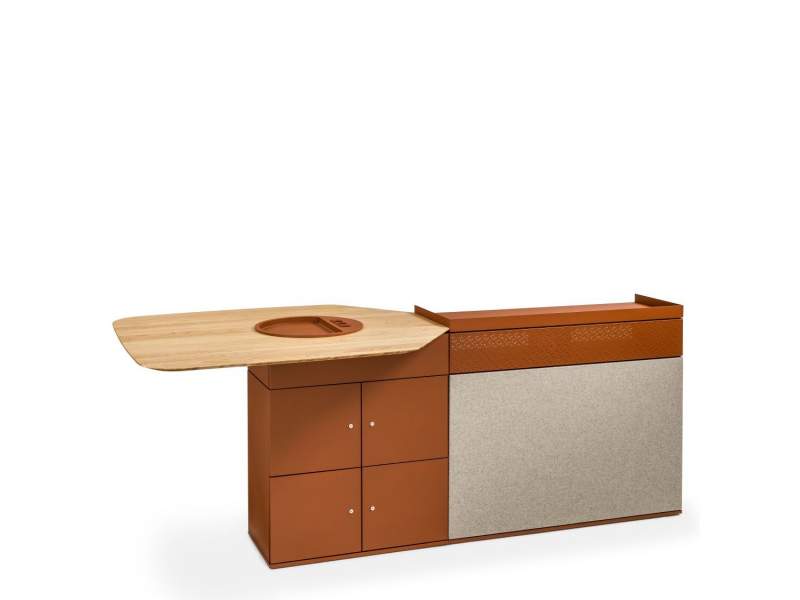 Sideboard mit Tisch Büromöbel Haworth Be_Hold Storage Island