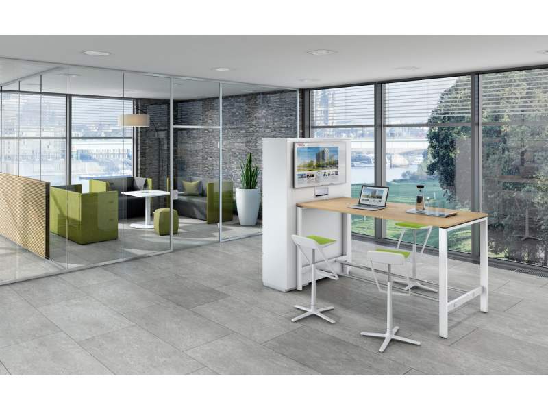 Büro Stehtische Büromöbel Stehtisch weiß Teamarbeit Büro rechteckig , Assmann Büromöbel, Solos High Desk