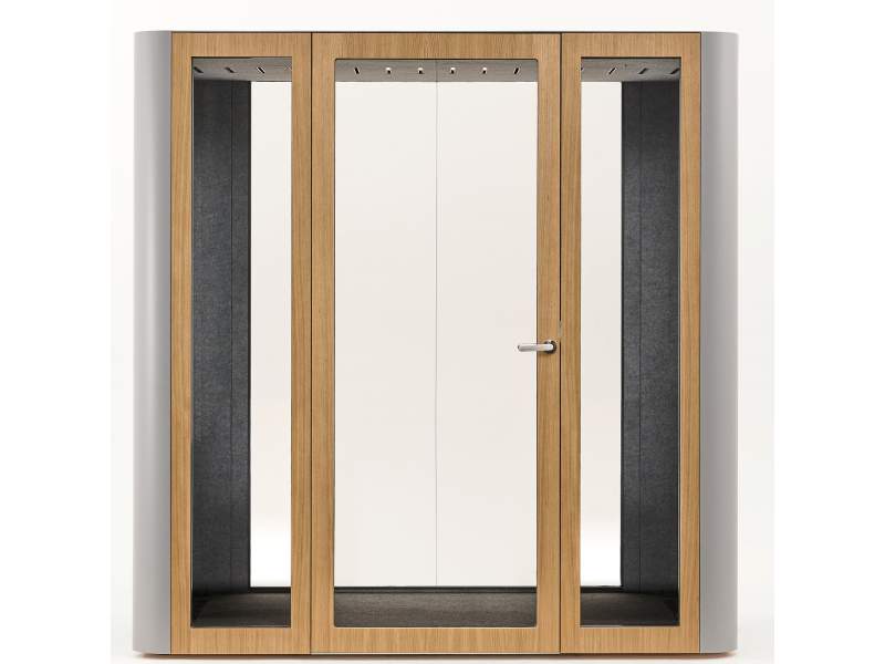 Abgeschirmte Konferenzplätze Akustik-Kabine, Schallschutzkabine, Büro, Akustik-Raumsystem, MUTE Design Akustik Konferenzraum Space L
