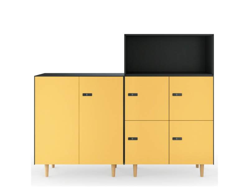 Schliessfächerschrank gelb Schliessfächerschränke Holz Büro Volum Art Schliessfächer
