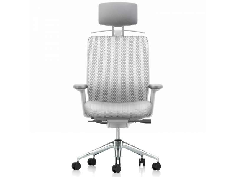 Chefstuhl, Bürostuhl grau Bürodrehstühle Kopfstützte, Aluminium, Armlehnen | Bürodrehstuhl, vitra, ID Mesh