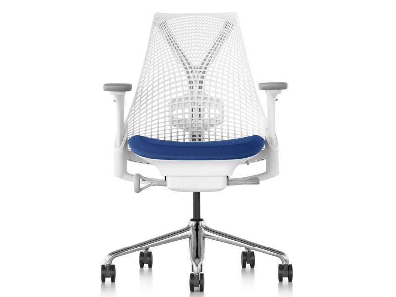Design Bürostuhl blau Bürostühle mit Armlehnen, Exklusiv Netzrücken weiss Herman Miller, SAYL Bürodrehstuhl