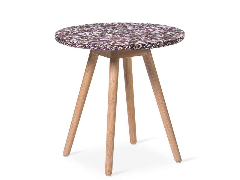 Designer Beistelltisch Holz Beistelltische rund Tischplatte Plastik Skandiform Tinnef