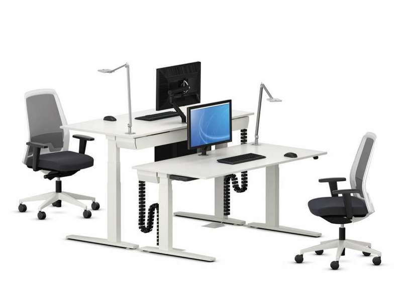 Büro höhenverstellbarer Schreibtisch höhenverstellbar Büromöbel Schreibtische VS Serie 910 C-Fuss elektrisch