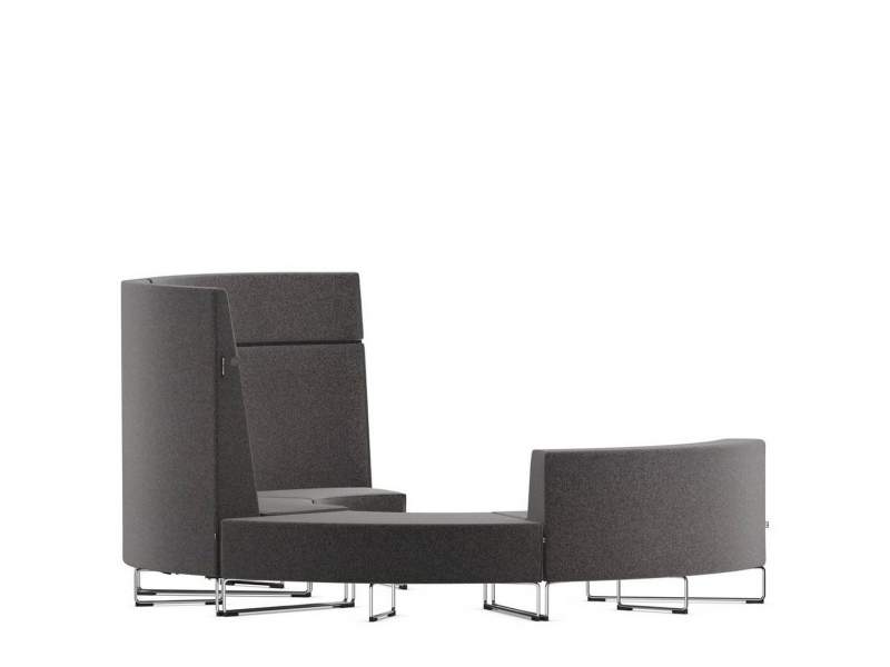 Sitzbank grau Sessel Sofa VS Serie Lounge Bogenförmig
