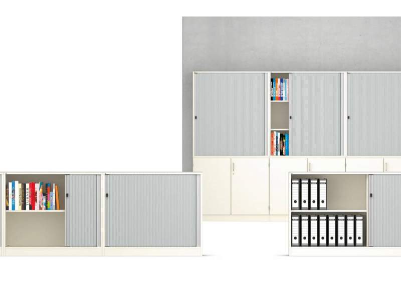 Sideboard Büro, VS, Serie 800 Querrollladenschrank