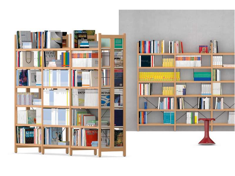 Bibliotheksmöbel Holz Regalschrank, VS, LiBro-Wood