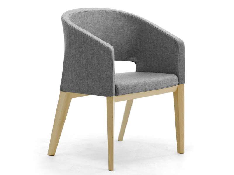 Sessel Holz Loungesessel grau fm Büromöbel Voluta Besucherstuhl