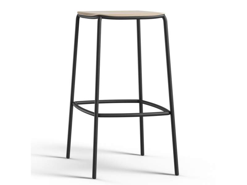 Barstuhl Stahl Barhocker Holzschale Brunner nate s