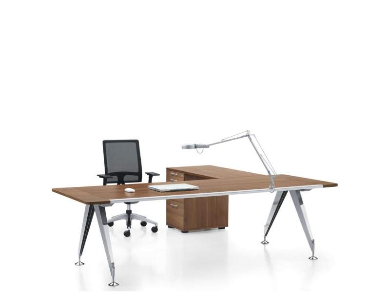 Luxus Chefschreibtisch, Exklusiver Chefschreibtisch | Holz Chrom, Sedus, invitation