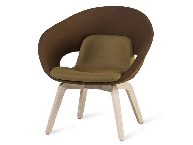 Loungesessel braun Sessel Holz Skandiform Deli Lounge