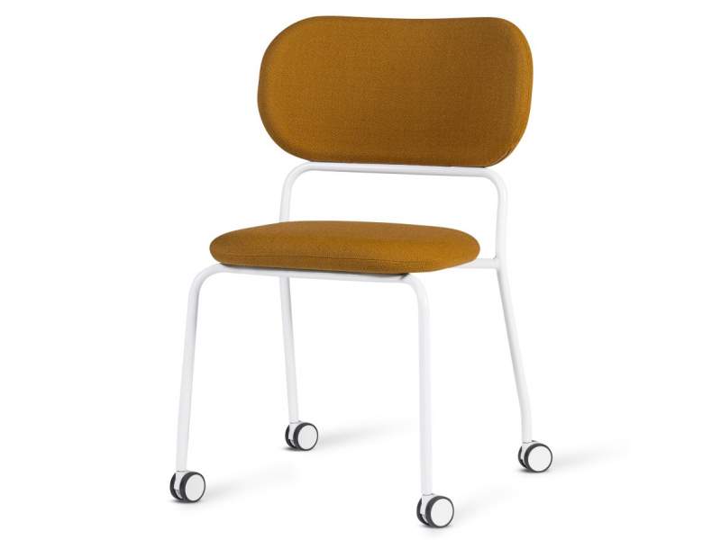 Besucherstuhl auf Rollen Besucherstühle dunkel orange Konferenzstuhl Skandiform Soft Top