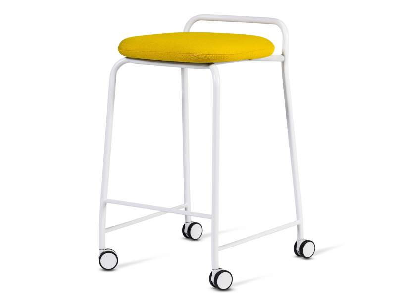 Barstuhl gelb Barhocker mit Rollen Skandiform Soft Top Hocker