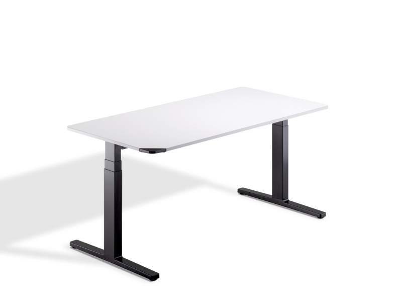 höhenverstellbarer Schreibtisch weiß Büro Schreibtische Design Büromöbel  WINI WINEA FLOW - T-Fuß