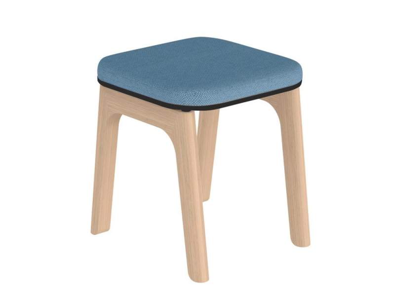 blauer Hocker Holz Nowy Styl Levitate Seating