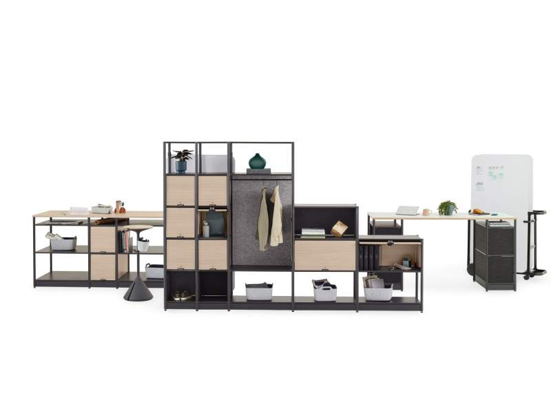 Modulare Büromöbelsysteme Regalsysteme modular Büromöbel Steelcase Flex Active Frames