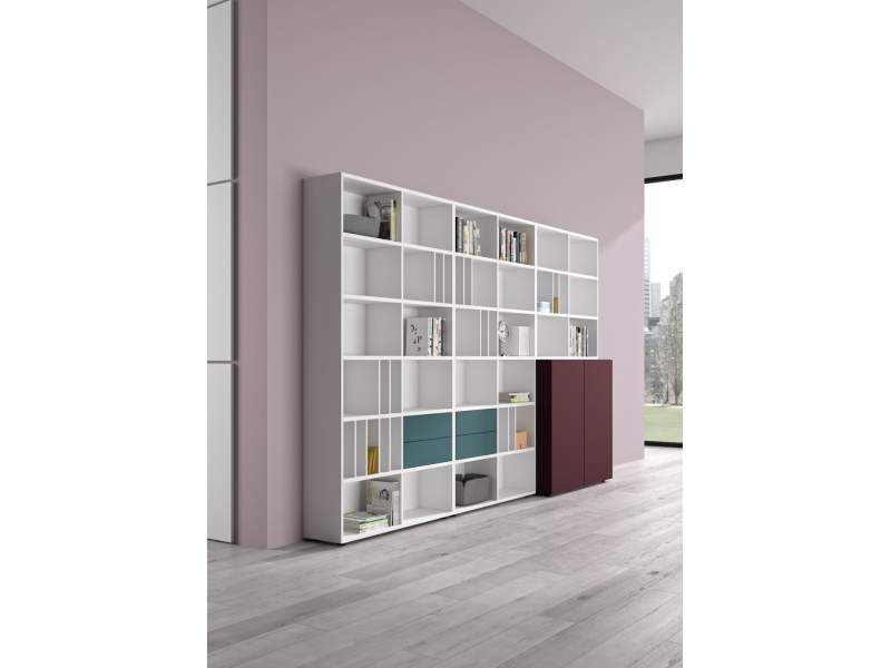 Regalschrank Fächer großes Büroregal weiß, werner works, basic S Regalsystem