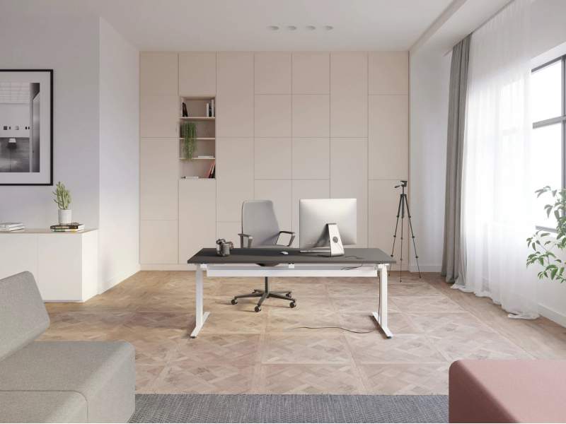 elektrisch höhenverstellbarer Sitz-Steh-Arbeitstisch Büro Schreibtisch höhenverstellbar Arbeitstische Neudoerfler Flux E plus