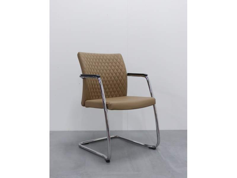 Besucherstuhl beige Leder Besucherstühle Büro Freischwinger BWW Büro Weber 4407
