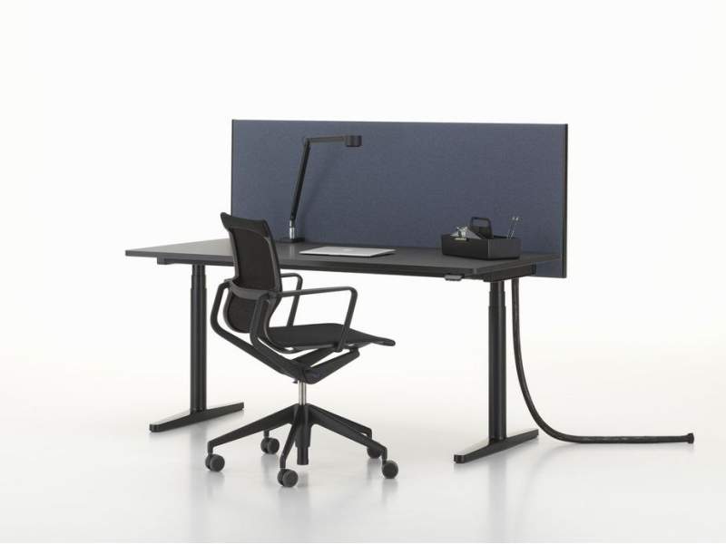 Höhenverstellbarer Schreibtisch elektrisch ergonomische Schreibtische schwarz Vitra Tyde 2 Workstations Einzeltisch