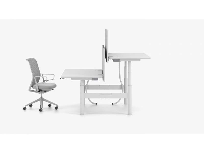 Höhenverstellbarer Schreibtisch elektrisch ergonomische Schreibtische weiss Vitra Tyde 2 Workstations Cluster
doppelter Arbeitsplatz