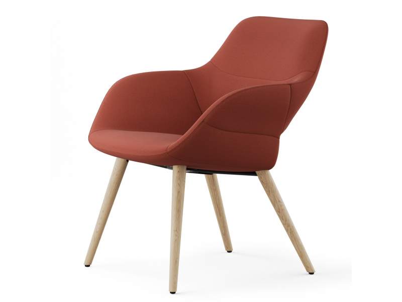 Loungesessel rot Sessel Lounge Holzbeine Wilkhahn Occo Lounge