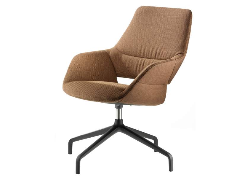 Loungesessel braun Sessel Lounge 4-Stern-Fuss Wilkhahn Occo Lounge